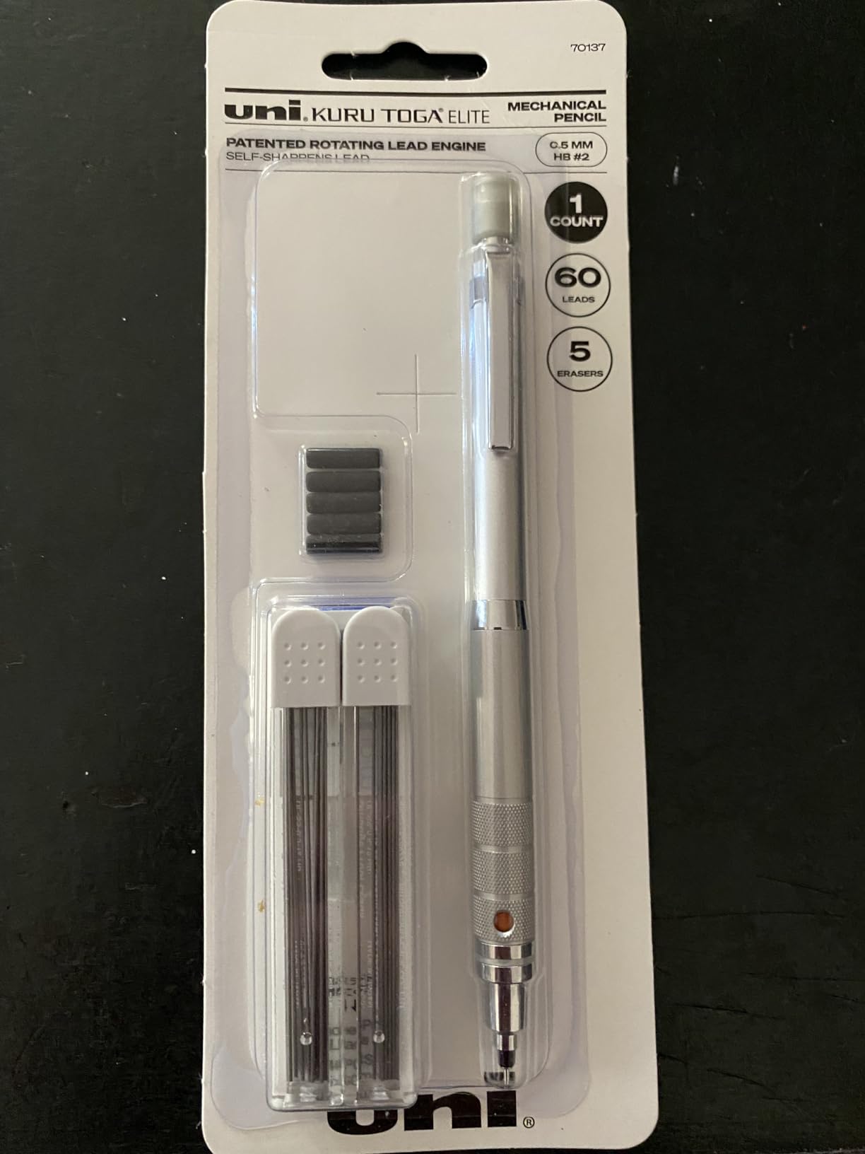 uniball Kuru Toga Elite Mechanical Pencil Starter Kit, 0.5mm, HB #2, Silver Barrel, 1 Pack customer photo 1