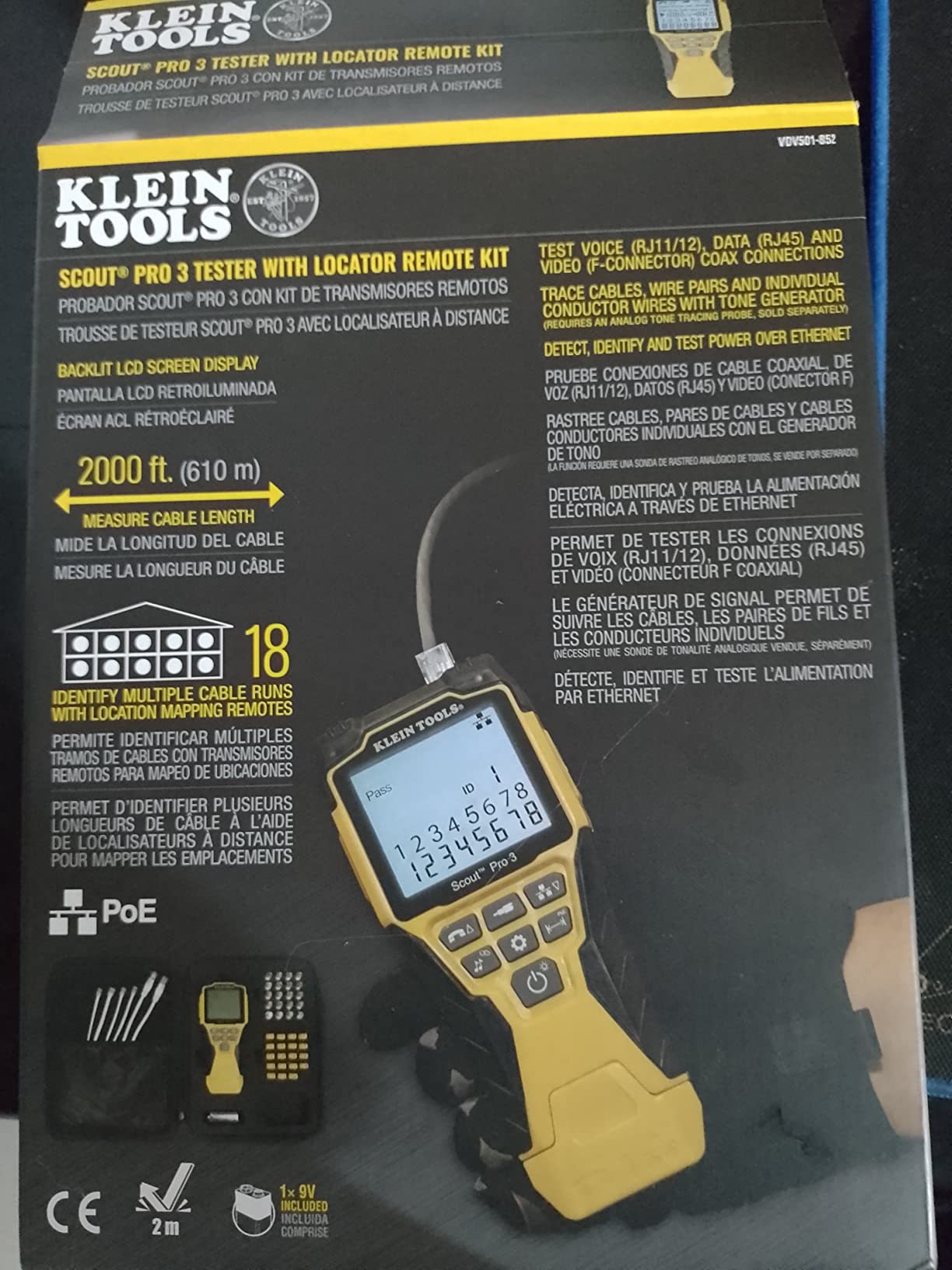 Klein Tools VDV501-852 Cable Tester with Remote, VDV Scout Pro 3 Test Kit Locates and Tests Voice, Data and Video Cables customer photo 2