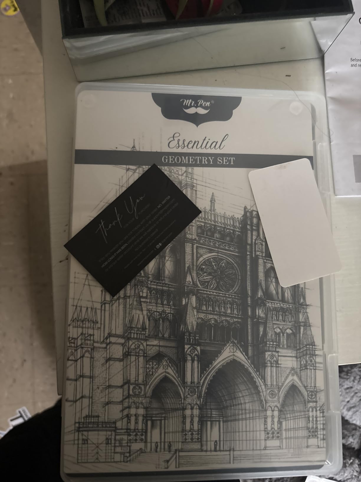 Mr. Pen- Professional Geometry Set, 15 pcs, Drafting Tools with Protractor, Compass, Metal Ruler, Triangles, Pens & Pencils customer photo 1