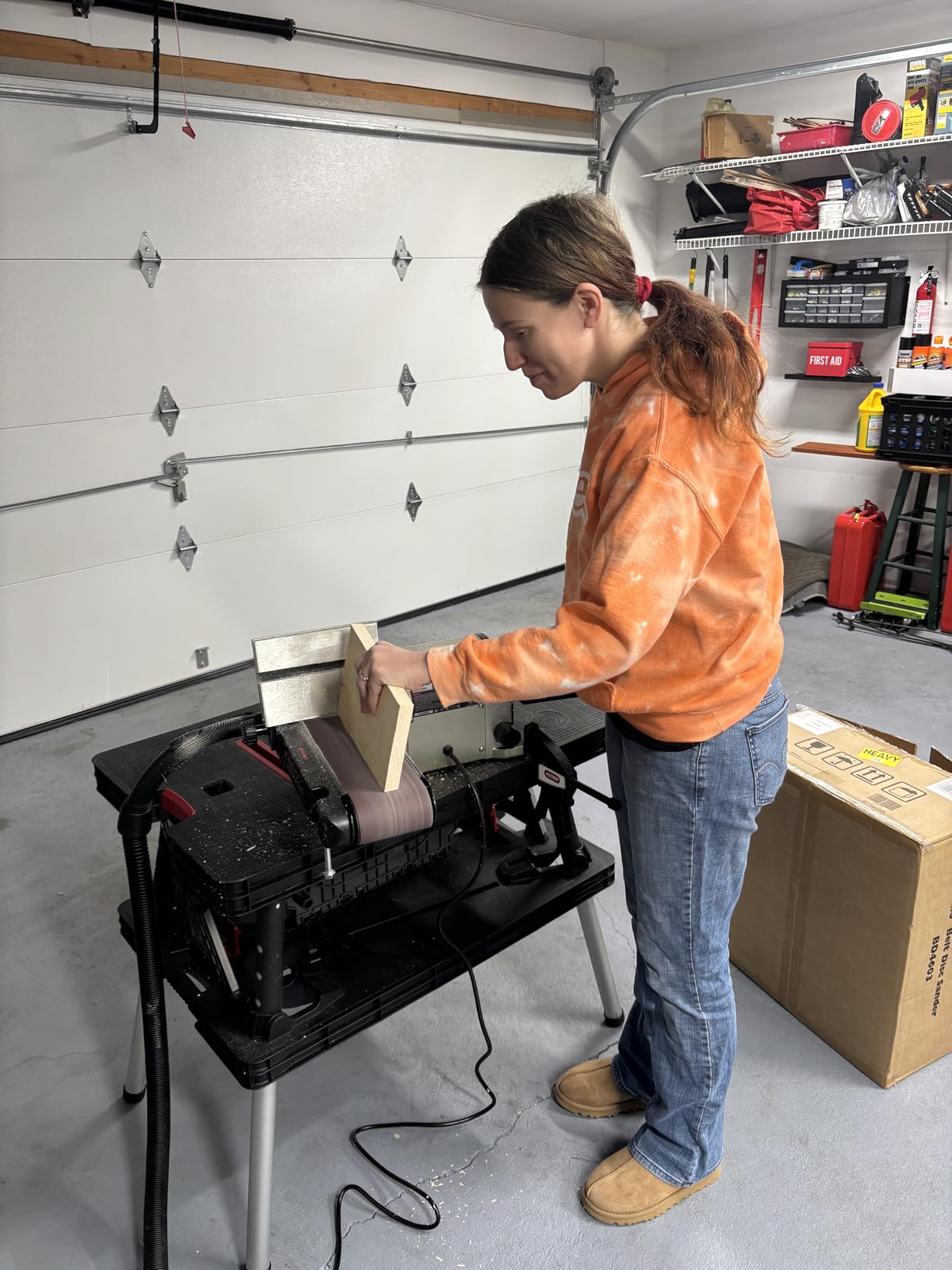 BUCKTOOL 5.0A Belt Disc Sander 4 in x 36 in Belt and 6 in Disc Sander with 3/4HP Direct-drive Motor and Portable Al Base, BD4603 Upgraded Model customer photo 2