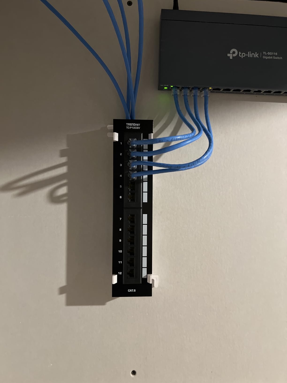 TRENDnet 12-Port Cat6 Unshielded Patch Panel, TC-P12C6V, Wall Mount, Included 89D Bracket, Vertical or Horizontal Installation, Compatible w/ Cat5e & Cat6 RJ45 Cabling customer photo 2