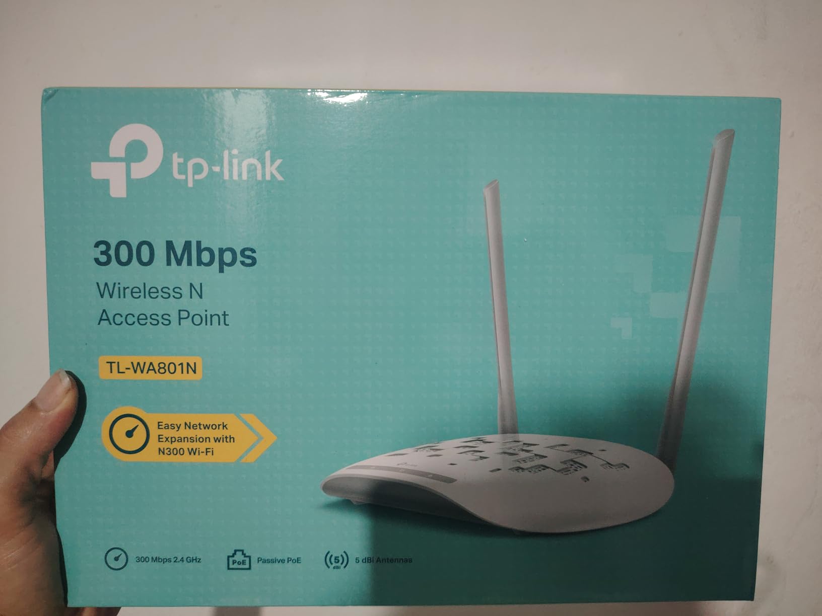 TP-Link WiFi Access Point TL-WA801N, 2.4Ghz 300Mbps, Supports Multi-SSID/Client/Bridge/Range Extender, 2 Fixed Antennas, Passive PoE Injector Included customer photo 1