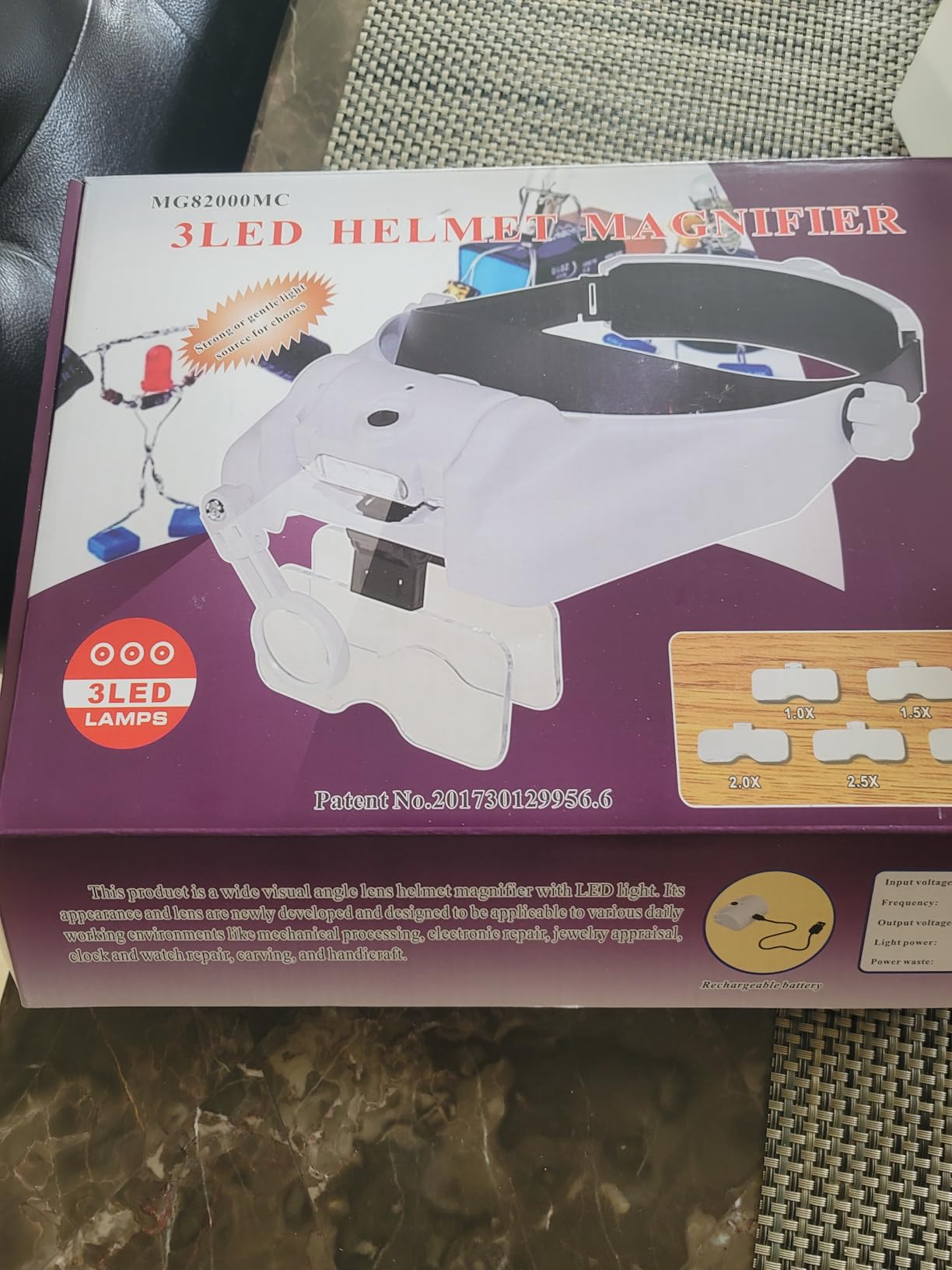 Headband Magnifying Glass with Light, Rechargeable Head Magnifying Glasses 1X to 14X, Magnifier Headset with 6 Detachable Lens, Hands Free Head Mount Magnifier for Close Work Jewelry Crafts customer photo 1