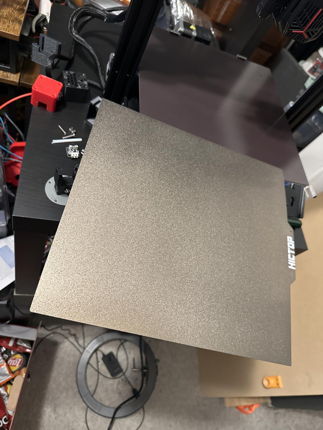 HICTOP PEI Plate 235mm Textured & Smooth Dual-Sided, Room Temp Cold Printing PLA/PETG for Ender-3/Neo/V2, Flashforge 5M/5M Pro, Most 3D Printers with a 235mm Hotbed customer photo 1