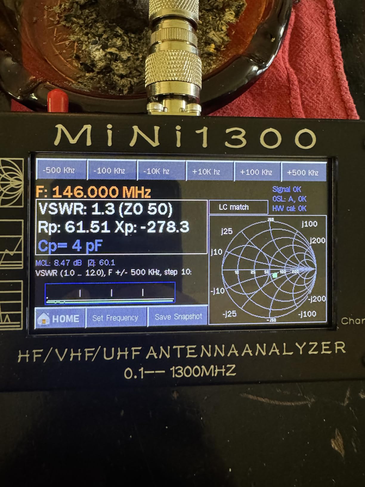 MINI1300 Antenna Analyzer 4.3in TFT LCD Touching Screen 0.1-1300MHz HF/VHF/UHF ANT SWR Antenna Analyzer Meter Frequency Sweep customer photo 1