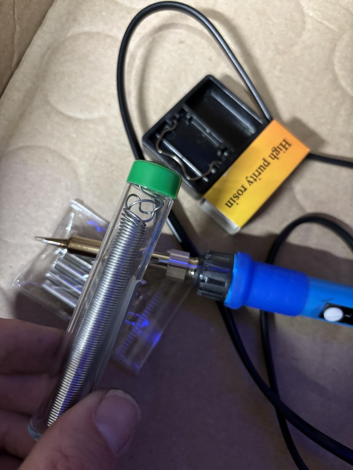 Soldering Iron Kit, 80W 110V LCD Digital Solder Iron Pen with Ceramic Heater, Portable Welding Tools with 5pcs Tips, Stand, Solders Wire, Sponge, Paste, for Metal,Electric Repairs, DIY customer photo 1