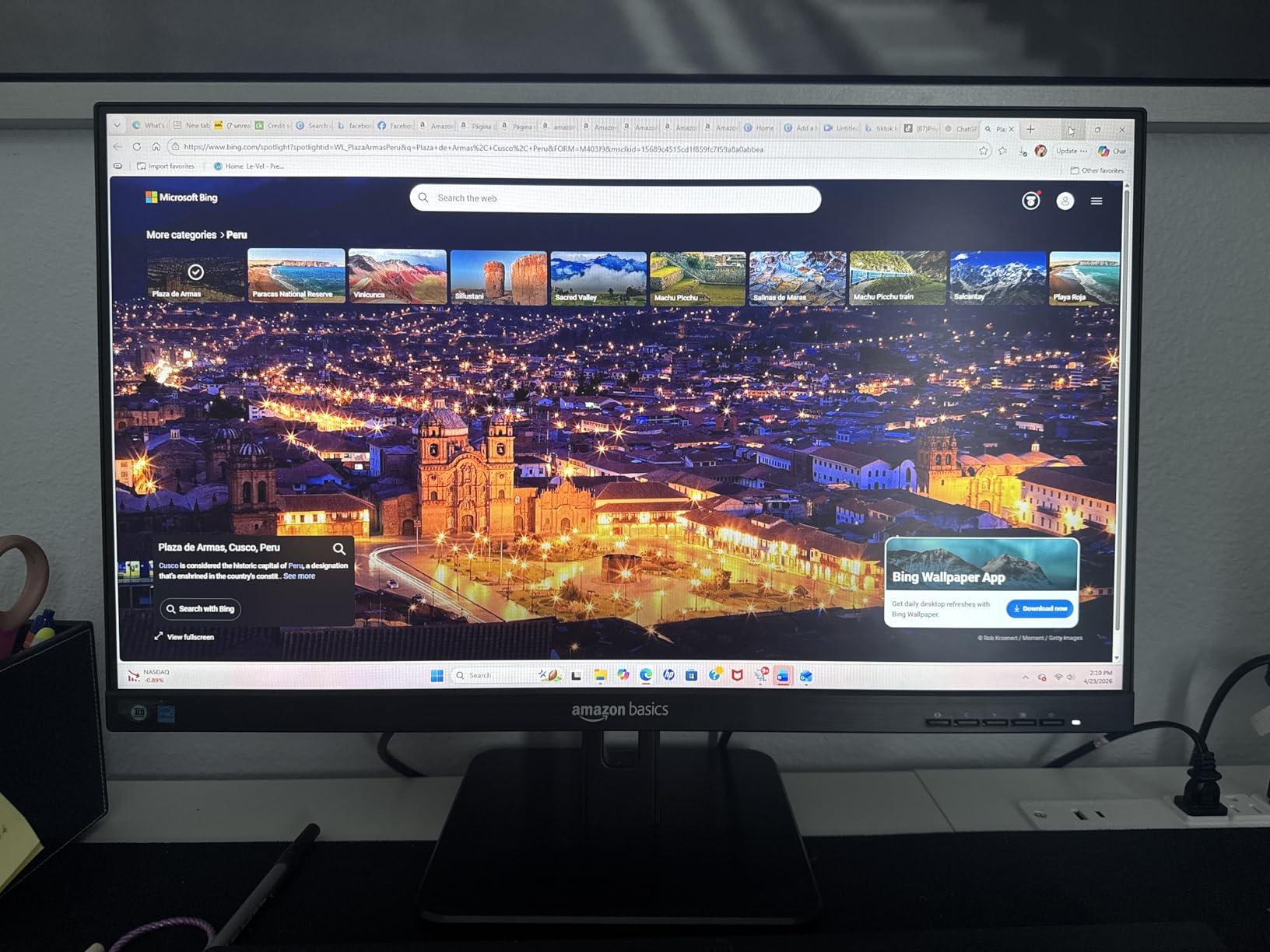 Amazon Basics 24-inch Full HD IPS Monitor, 75 Hz, 1080P, HDMI, Display Port and VGA Input, Adjustable Stand, VESA Compatible, Built-in Speakers for Office and Home, Black customer photo 1