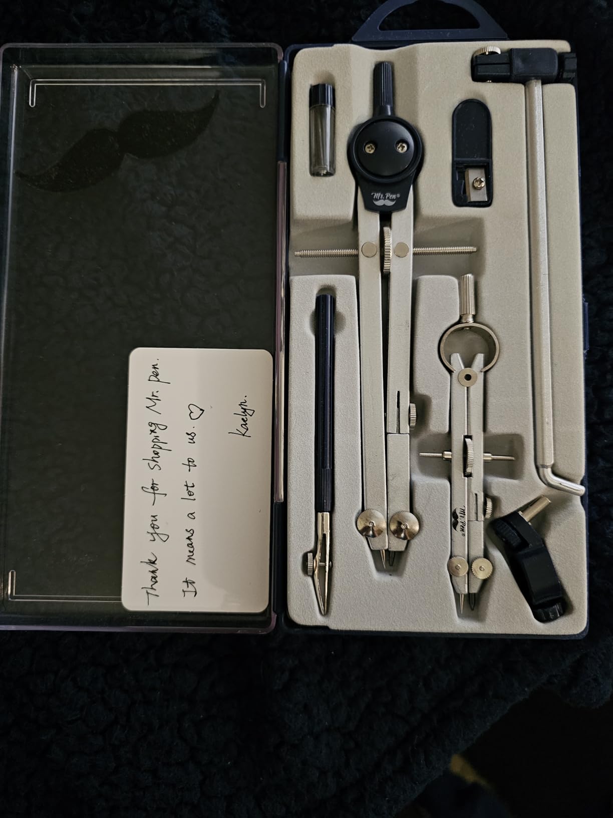 Mr. Pen- Professional Geometry Set, 7 pcs, Metal Compasses with Center Wheel & Extension Leg, Precision Drafting Kit customer photo 1