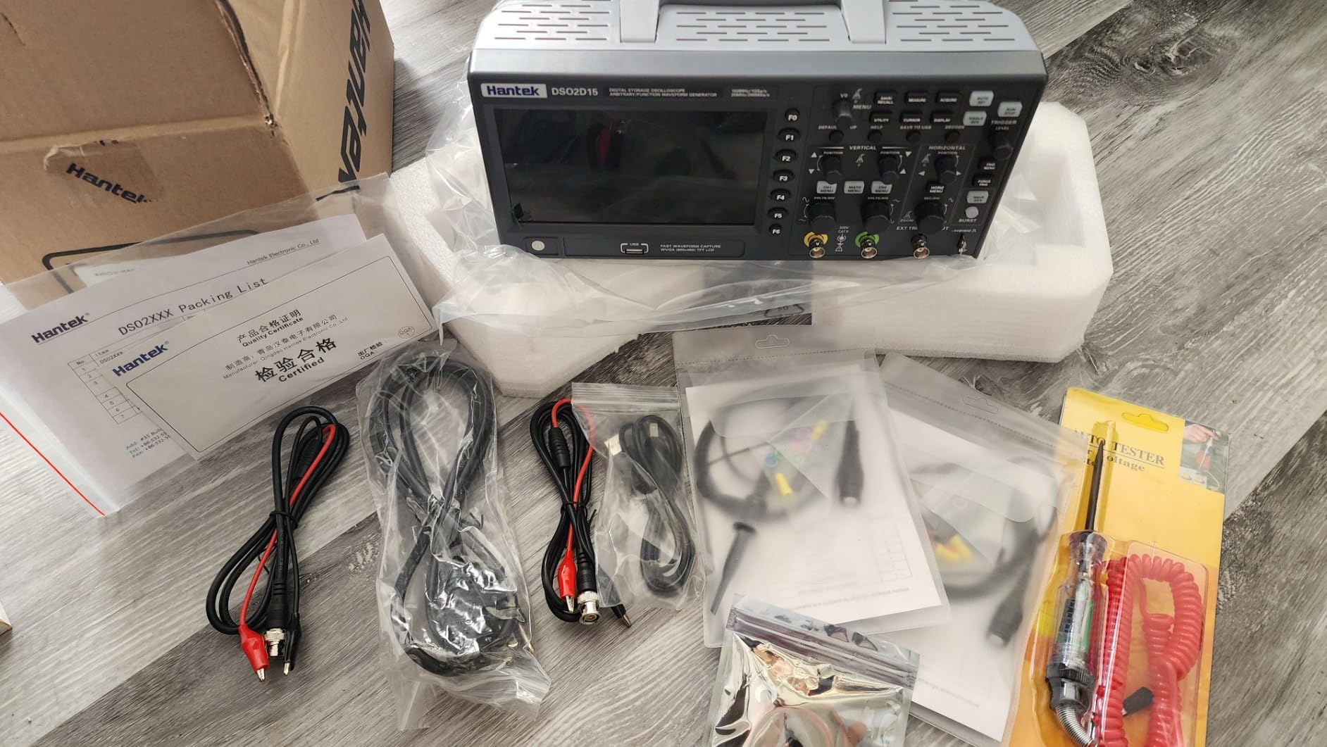 Hantek DSO2D15 Digital Storage Lab Oscilloscope 150MHz Bandwidth 2CH 1GSa/s 8M Memory with Waveform Generator customer photo 2