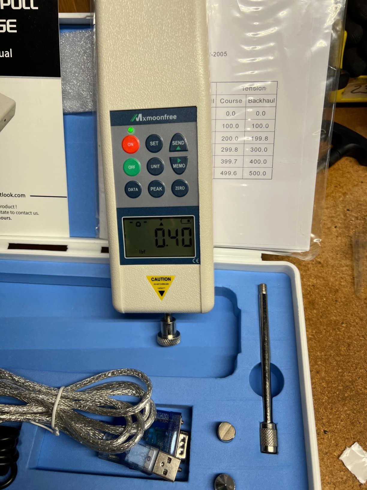 500N Digital Force Gauge Push Pull Gauge with USB Output 500N/110Lbf/50Kgf Force Meter with Auto Power-Off, Auto Backlit LCD for Lab Tension and Compression Destructive Tests HP-500N customer photo 2