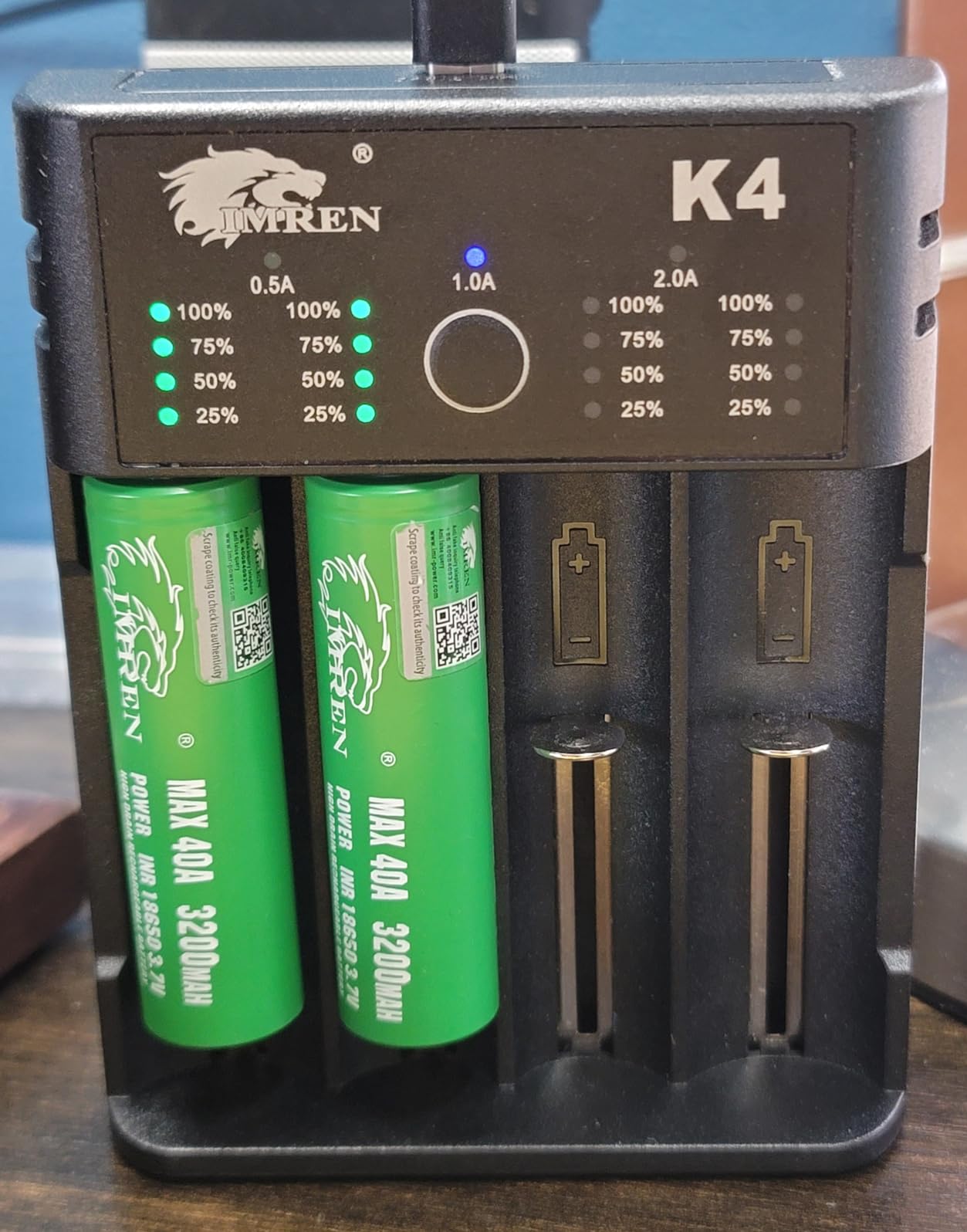 IMREN 18650 Battery Charger, 21700 Battery Charger for 3.7V 14500 10400 18500 18350 18650 18700 20700 21700 22650 26650 Li-ion Battery, 1.2V Ni-MH/Ni-Cd Battery, 4 Bay 18650 USB C Charger customer photo 1