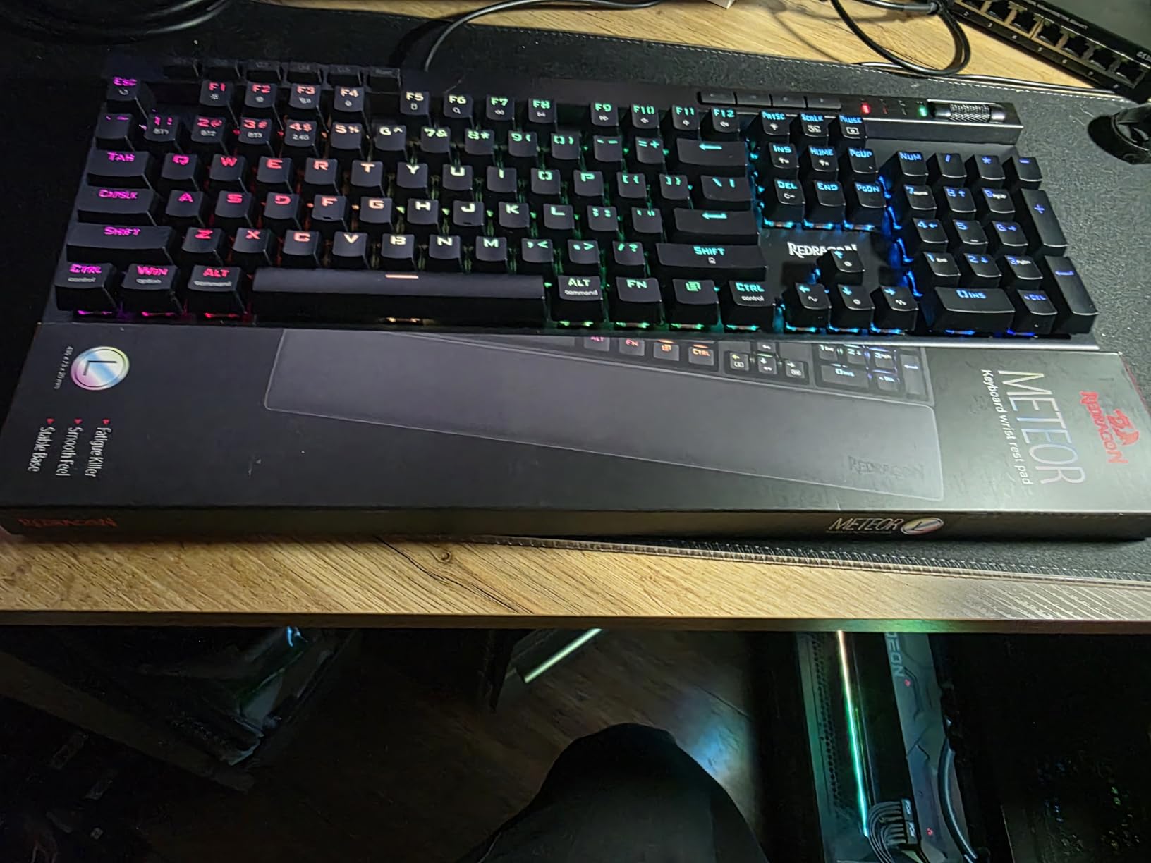 Redragon P035 Meteor S Computer Keyboard Wrist Rest Pad, Ergonomic Soft Memory Foam Wrist Support w/Anti-Slip Rubber Base, 60% 61 Keys Compact Size 11.38 x 2.87 in, 0.78 inch (20mm) Height, Black customer photo 1