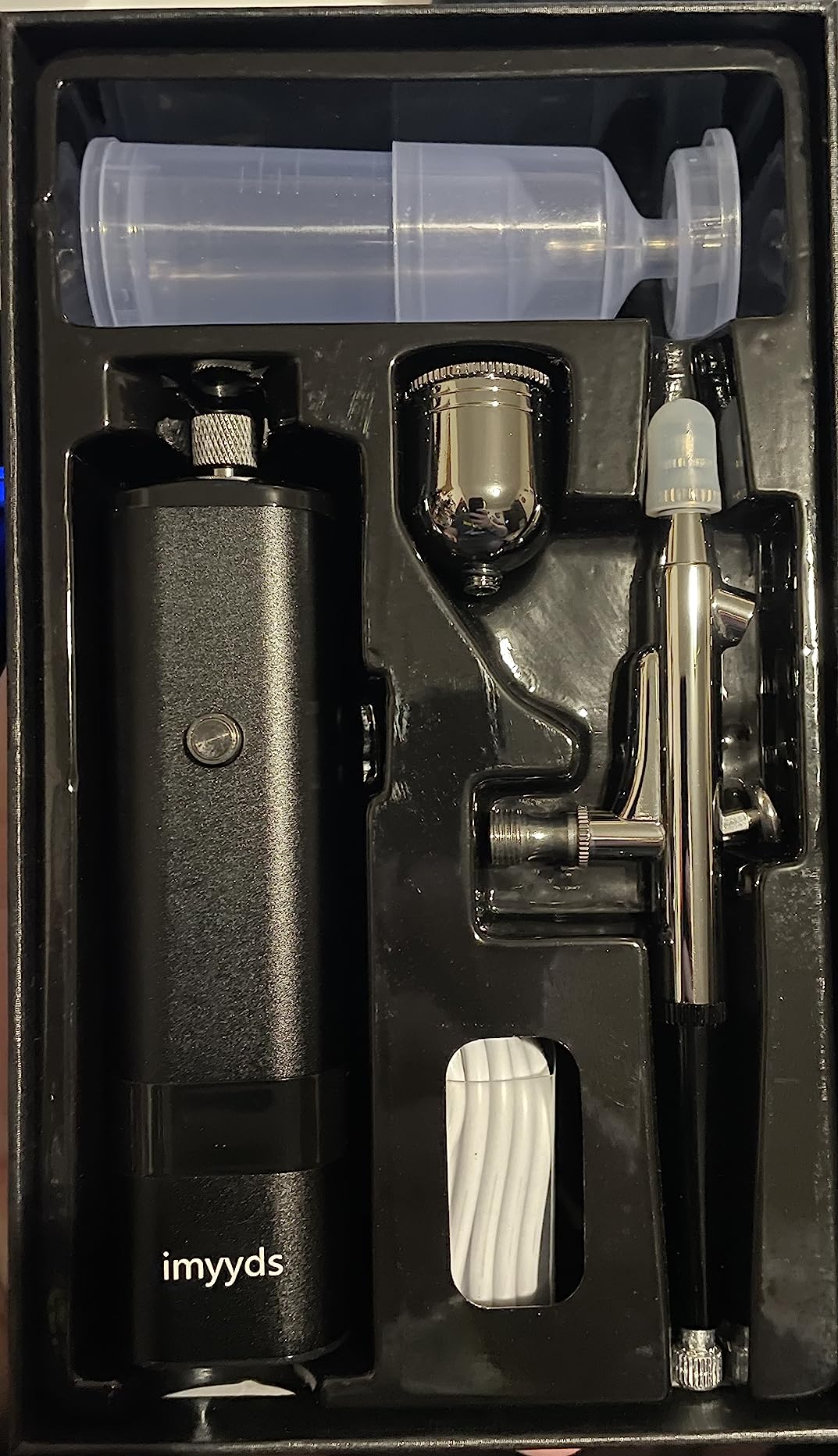 imyyds Airbrush Kit with Compressor, 32 PSI High Pressure Cordless Airbrush Gun, Portable Dual Action Airbrush Compressor Set, Handheld Mini Rechargeable Air Brushes for Painting, Model, Nail, Makeup customer photo 1