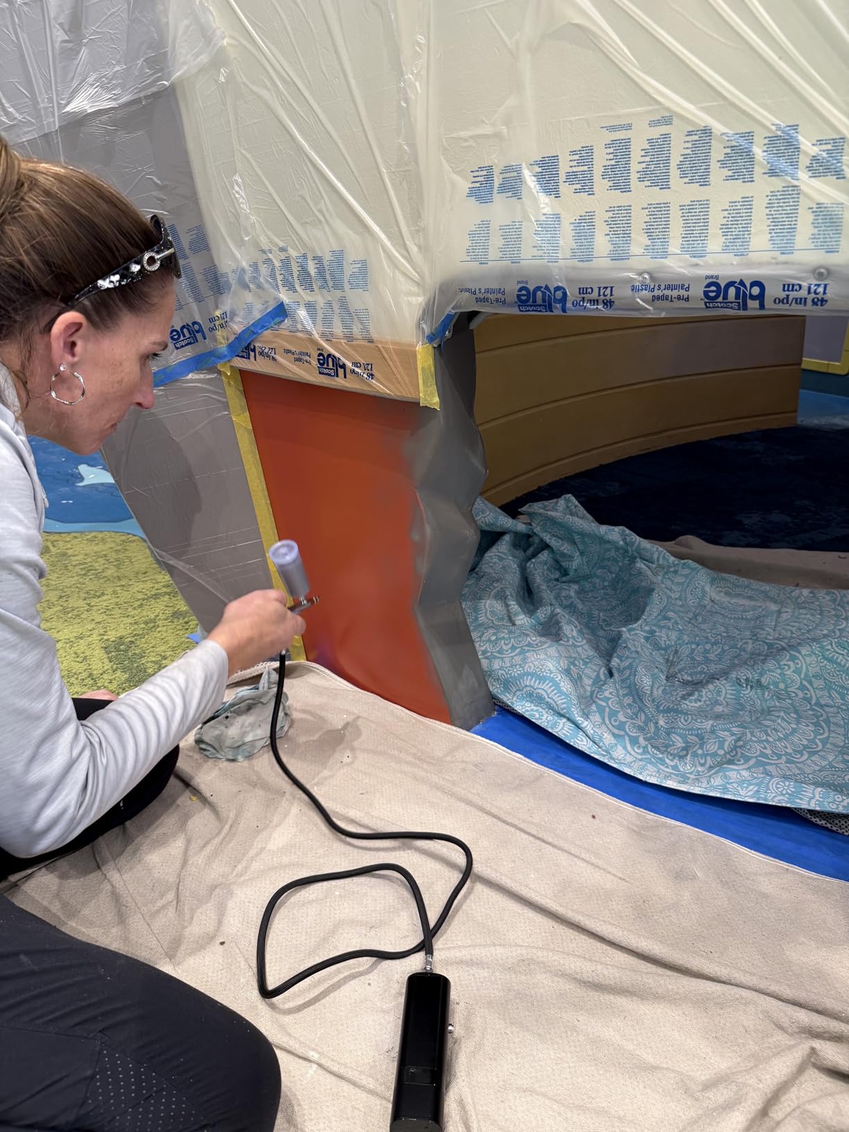 imyyds Airbrush Kit with Compressor, 32 PSI High Pressure Cordless Airbrush Gun, Portable Dual Action Airbrush Compressor Set, Handheld Mini Rechargeable Air Brushes for Painting, Model, Nail, Makeup customer photo 2