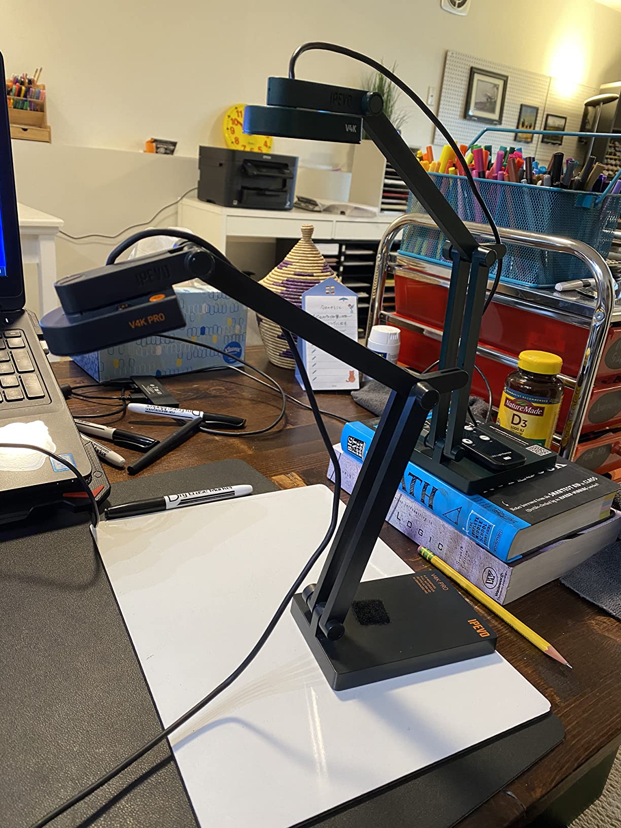 IPEVO V4K PRO Ultra HD USB Document Camera with AI-Enhanced Mic, for Classroom visualization, Online Teaching, Work from Home, Streaming, with Noise Cancellation customer photo 2
