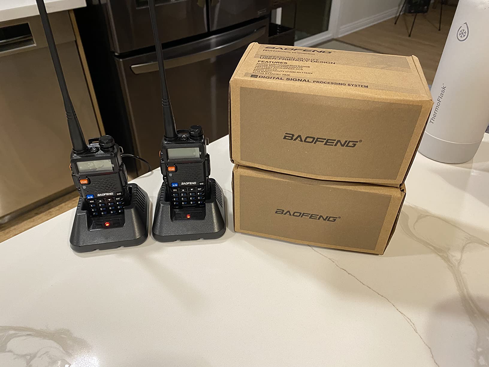 BAOFENG UV-5R Ham Radio Long Range UV5R Dual Band VHF UHF Rechargeable Walkie Talkies for Adults Handheld Two Way Radio with Earpiece AR-771 Full Kit for Camping Hunting Survival Gear,2Pack customer photo 2