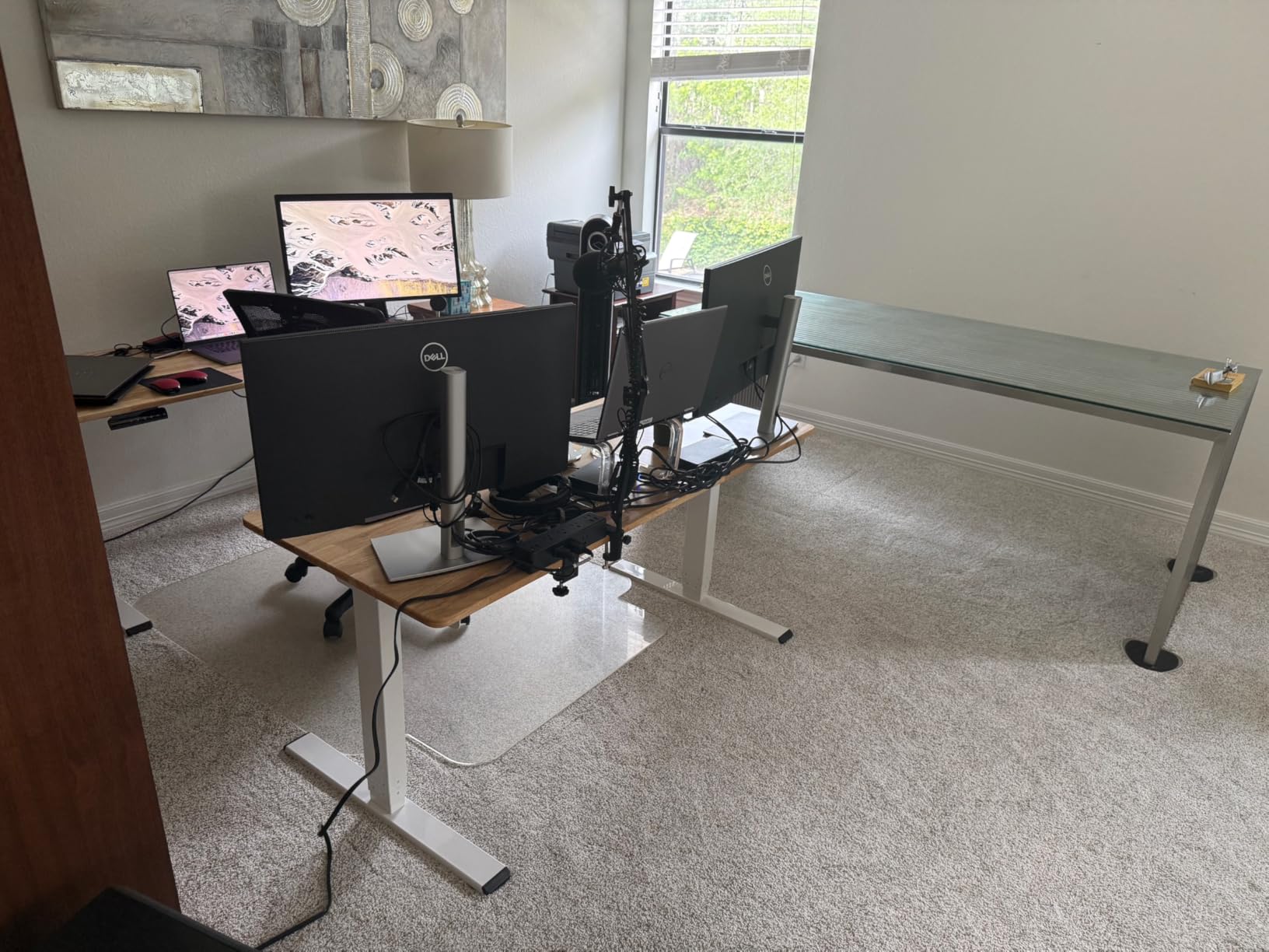 FlexiSpot E6 Bamboo 3-Stage Dual Motor Electric Standing Desk 55 x 28 Sit Stand Up Desk, Holds 220 lbs, Adjustable Height w/ Memory Presets, Solid Bamboo Desktop & White Frame, Ships in 2 Boxes customer photo 2