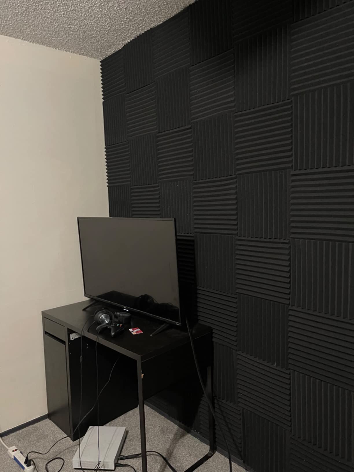 60 Pack Acoustic Panel Polyurethane Foam Sound Proof Acoustic Treatment Room Kit for Absorbing Sound on Walls, 1