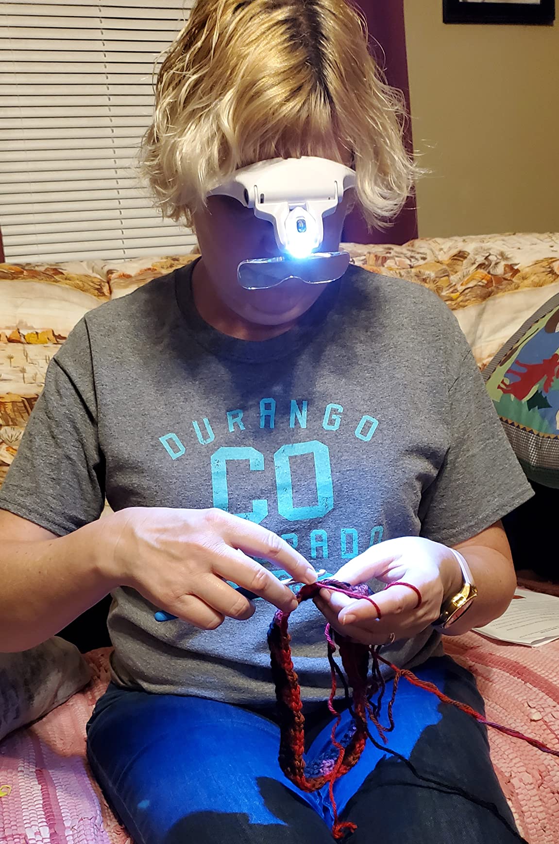 Vision Aid Magnifying Glasses with Light for Close Work, Illuminated Hands Free Headband Magnifier Goggles with Storage Case for Hobby Painting Reading Coin Watch Bead Jewelry customer photo 2