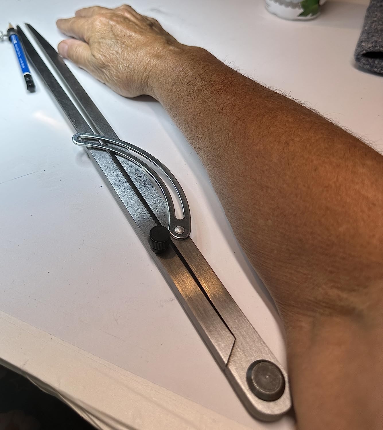 Pencil Compass 12 inch, Precision Woodworking Compass with Wing Divider and Pencil Holder, Metal Compass for Geometry Drafting customer photo 1