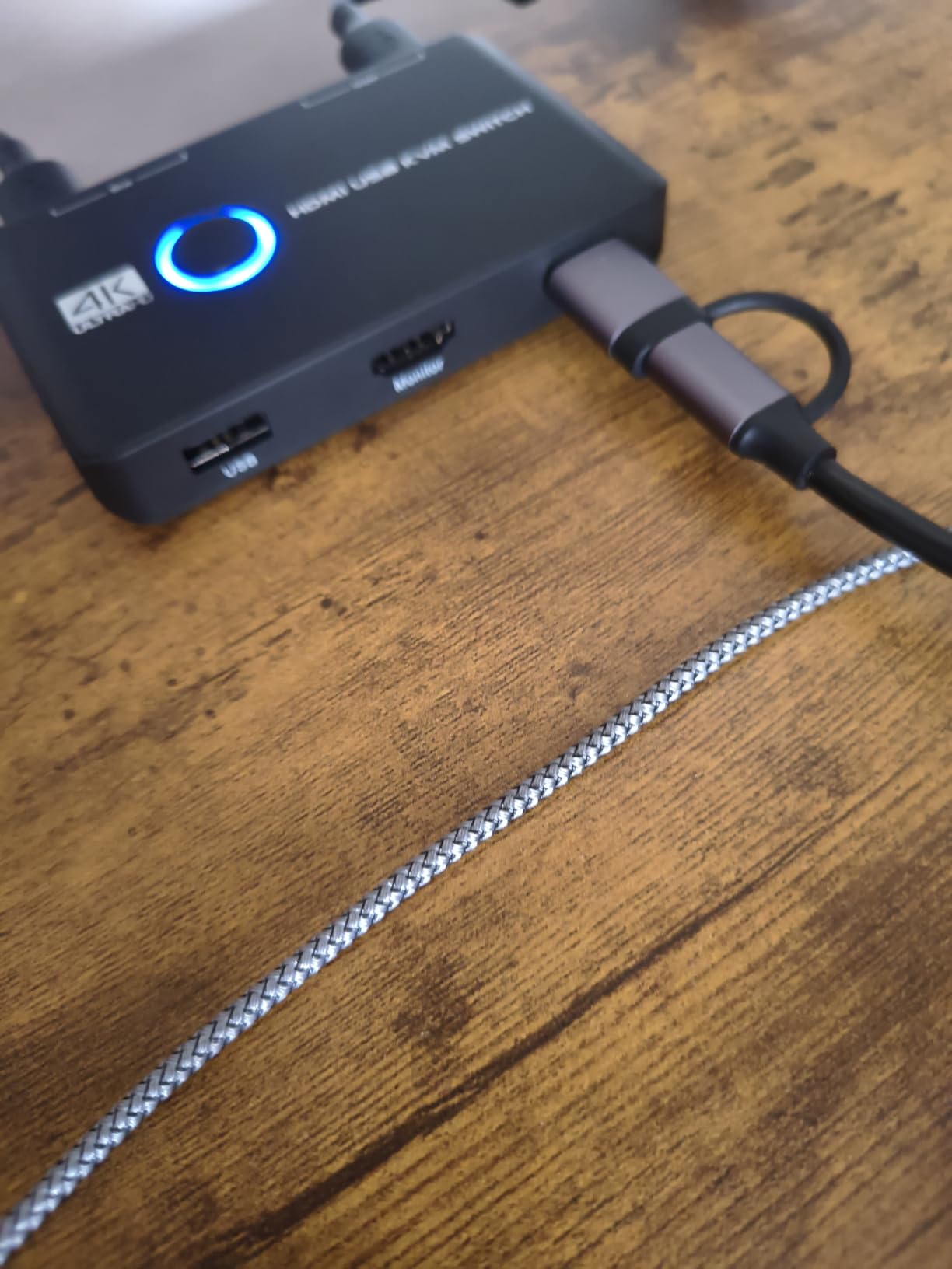 4K KVM Switch HDMI 2 Port Box, USB HDMI KVM Switches for 2 Computers Share Keyboard Mouse Printer and one HD Monitor, Support UHD 4K@60Hz, with 2 USB Cables and 2 HDMI Cables customer photo 1