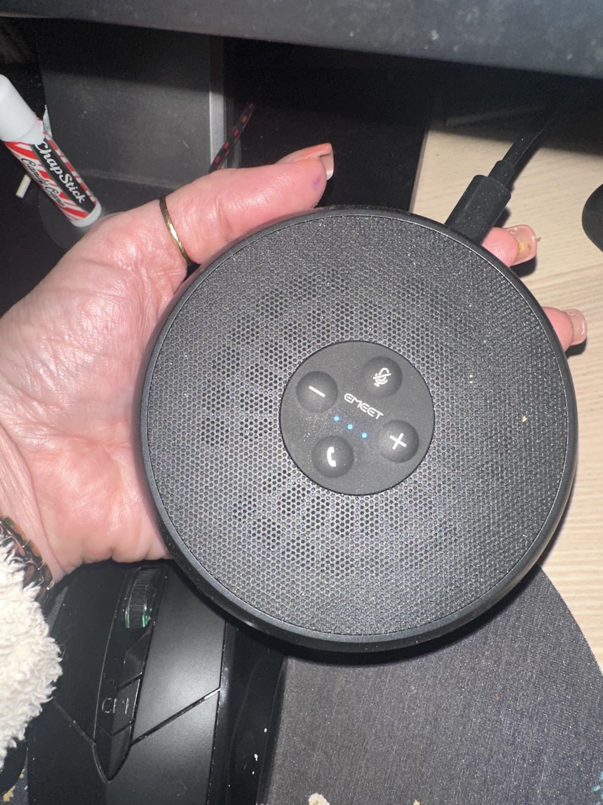 EMEET USB Speakerphone, M1A Zoom Certified AI Mics 360°Voice Pickup USB Type C-A Plug&Play Computer Speakers with Microphone customer photo 1