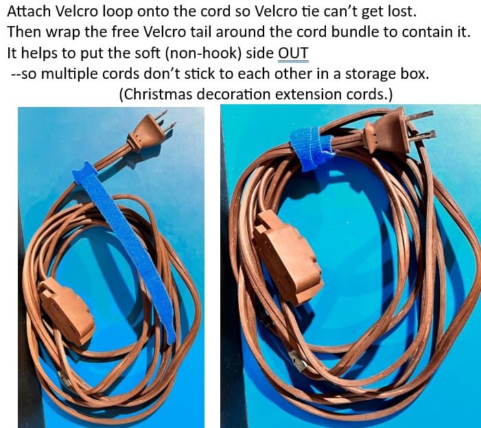 VELCRO Brand Heavy Duty Cable Ties Reusable | 60Pc Bulk Pack | 8 x 1/2