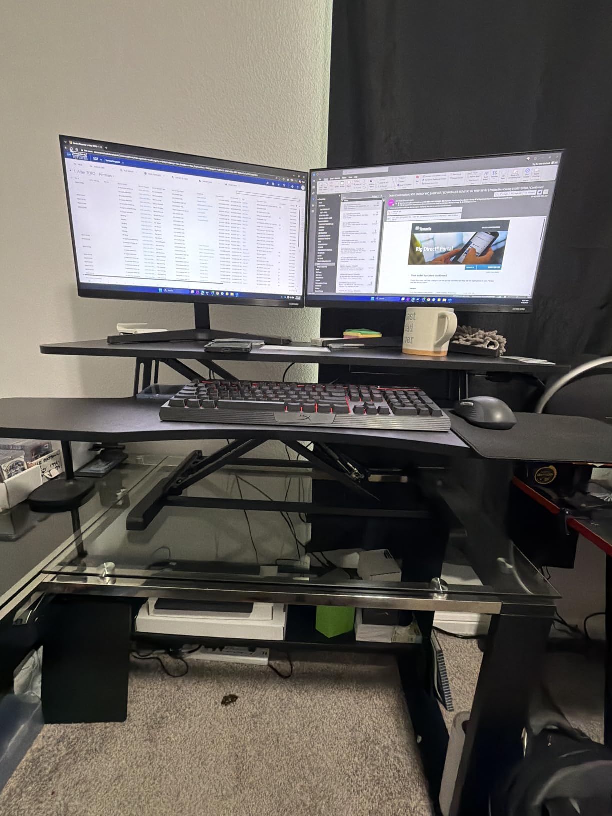 VIVO 42 inch Desk Converter, K Series, Height Adjustable Sit to Stand Riser, Dual Monitor and Laptop Workstation with Wide Keyboard Tray, Black, DESK-V042KB customer photo 2