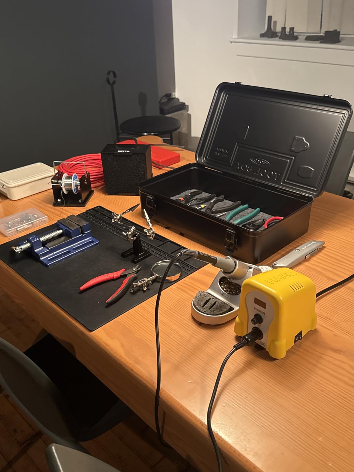 KOTTO Solder Smoke Absorber Remover Fume Extractor Smoke Prevention Absorber DIY Working Fan for Soldering Station (Black) customer photo 2