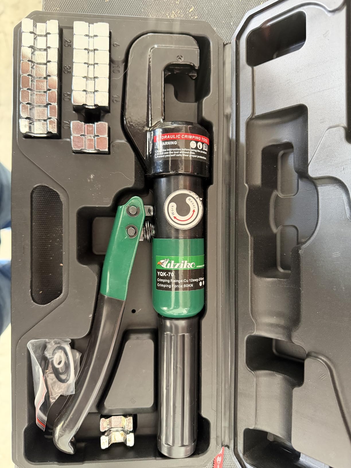 Hydraulic Cable Lug Crimper 10 US TON 12 AWG to 00 (2/0) Electrical Terminal Cable Wire Tool Kit with 9 Die (12awg~00awg Crimping Tool) customer photo 2