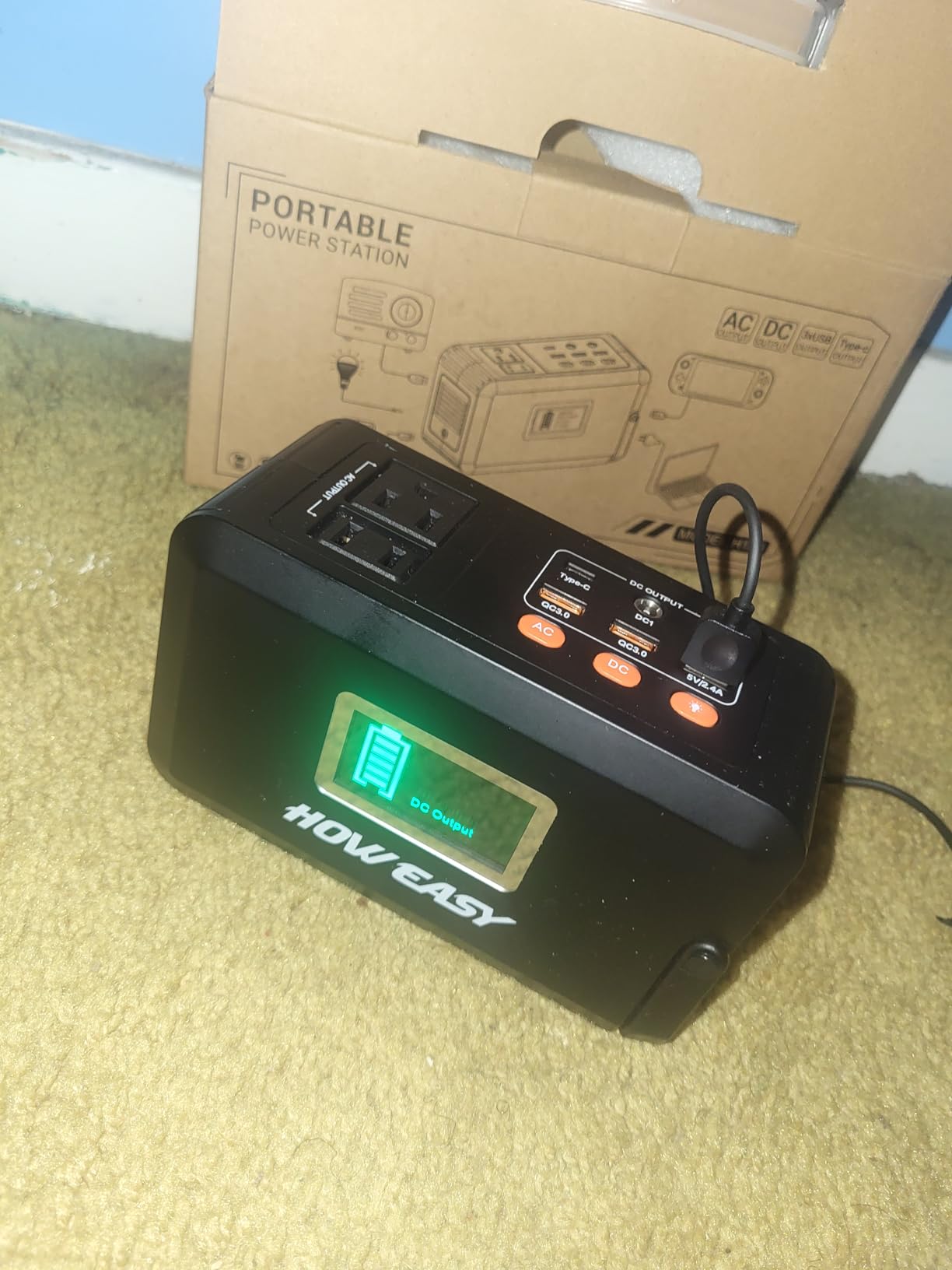 HOWEASY Portable Power Station,120W(240W Peak) Solar Generator,88Wh Lithium Battery Power with 110V AC Outlet/DC/USB/LED Light for Outdoor Camping Trip Hunting Emergency(Solar Panel Optional) customer photo 2