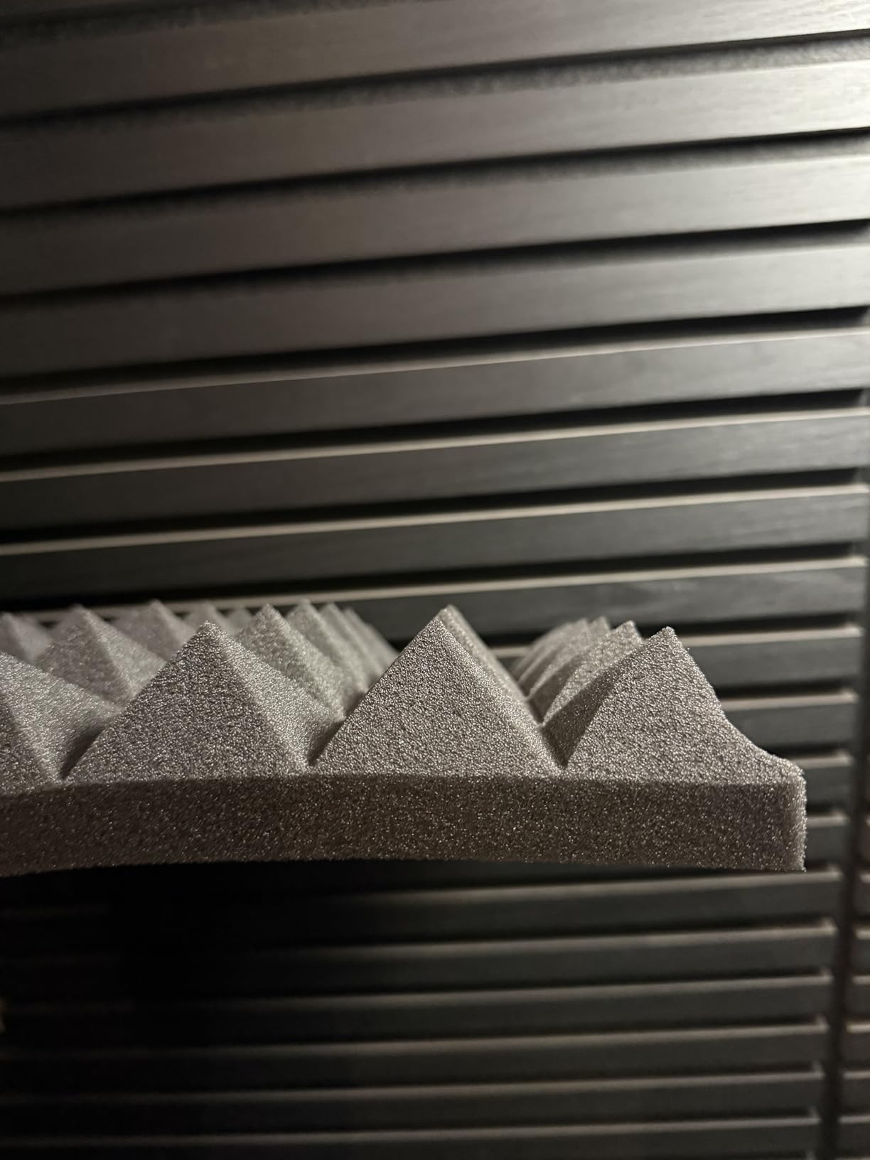 36 Pack AUSLET Acoustic Panels 12 x 12 x 2 Inches, Pyramid Sound Proof Foam Panels for Wall, High Density Black Acoustic Foam Panels, Soundproof Wall Panels customer photo 1