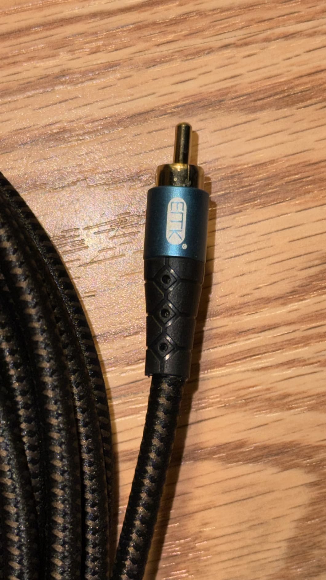 EMK Subwoofer Cable RCA to RCA Audio Cable 24K Gold-Plated Nylon Braided Double Shielded Digital Analogue Supports Amplifiers,Home Theater,Hi-Fi Systems,Subwoofer(10ft/3m) customer photo 1