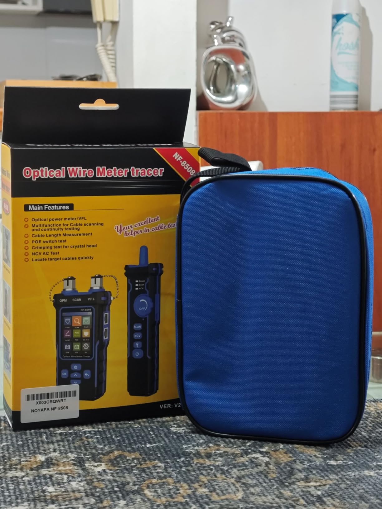 NOYAFA NF-8508 Network Cable Tester with Optical Power Meter, CAT5 CAT6 Cable Toner Ethernet Cable Tester, RJ45 Network Tester, VFL PoE QC Test Wire Tracer Port Flashing 200M Length Test customer photo 2