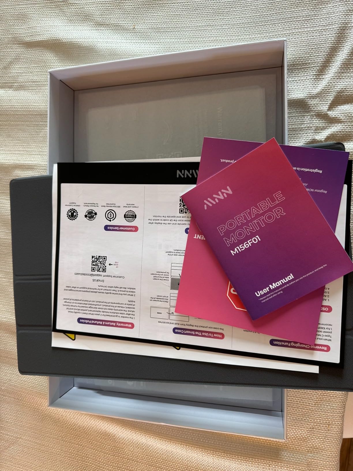 MNN Portable Monitor 15.6inch FHD 1080P USB C HDMI Gaming Ultra-Slim IPS Display w/Smart Cover & Speakers,HDR Plug&Play, External Monitor for Laptop PC Phone Mac (15.6'' 1080P) customer photo 1