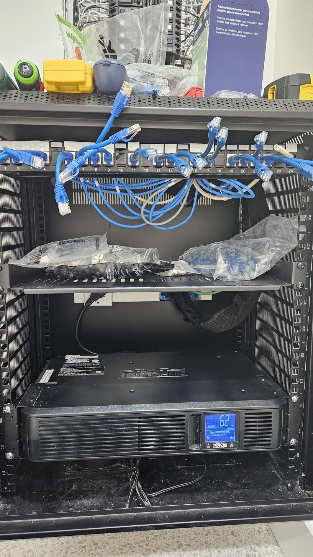 Tecmojo 12U Wall Mount Server Cabinet IT Network Rack Enclosure Lockable Door and Side Panels Black,Cooling Fan,Glass Door,17.7inch Depth,for 19