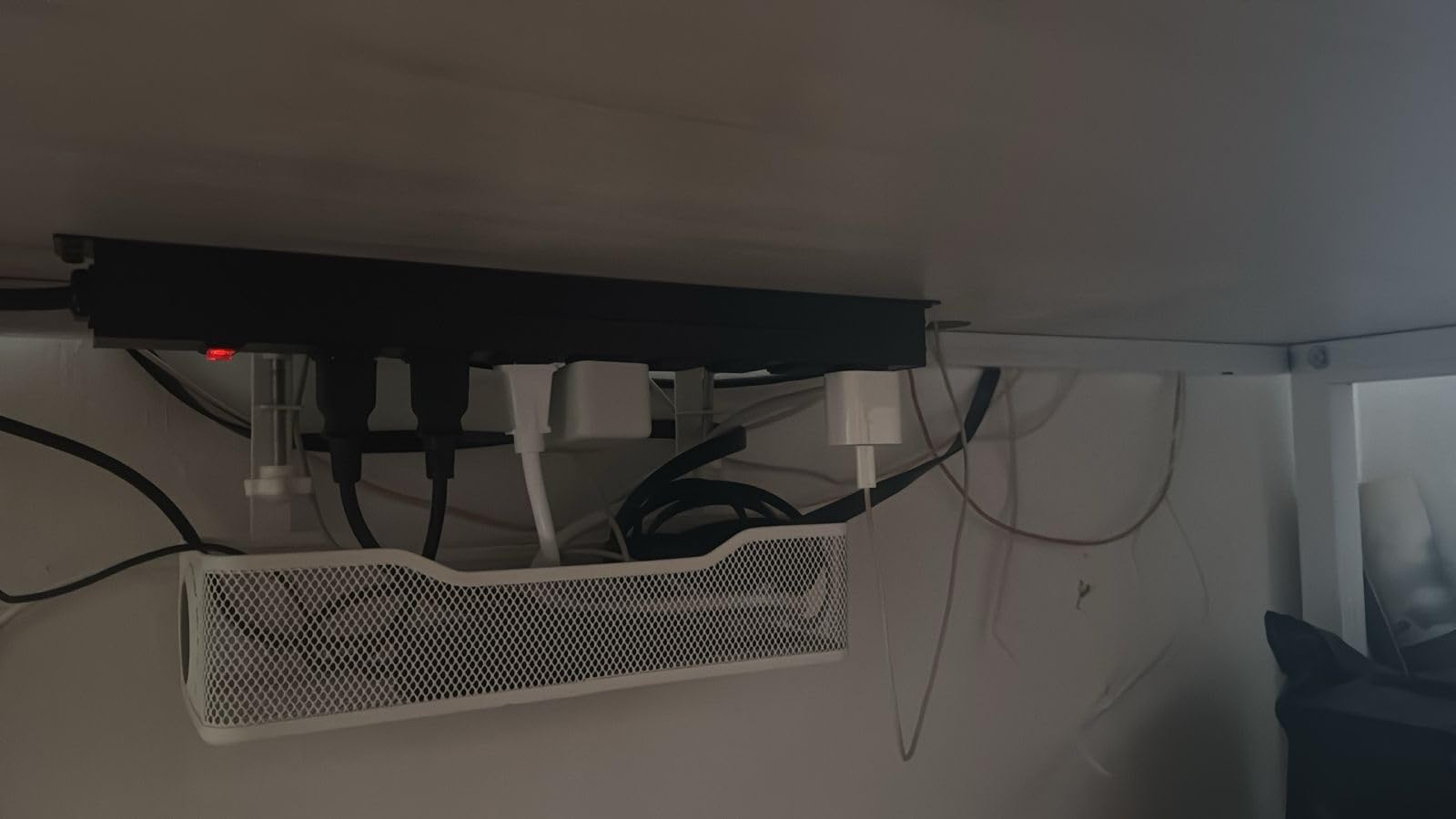 Under Desk Cable Management Tray White, Cinati Wire Organizers No Drill, Cable Tray with Clamp for Wire Management, Cord Organization Box for Office, Home - No Damage to Desk customer photo 1