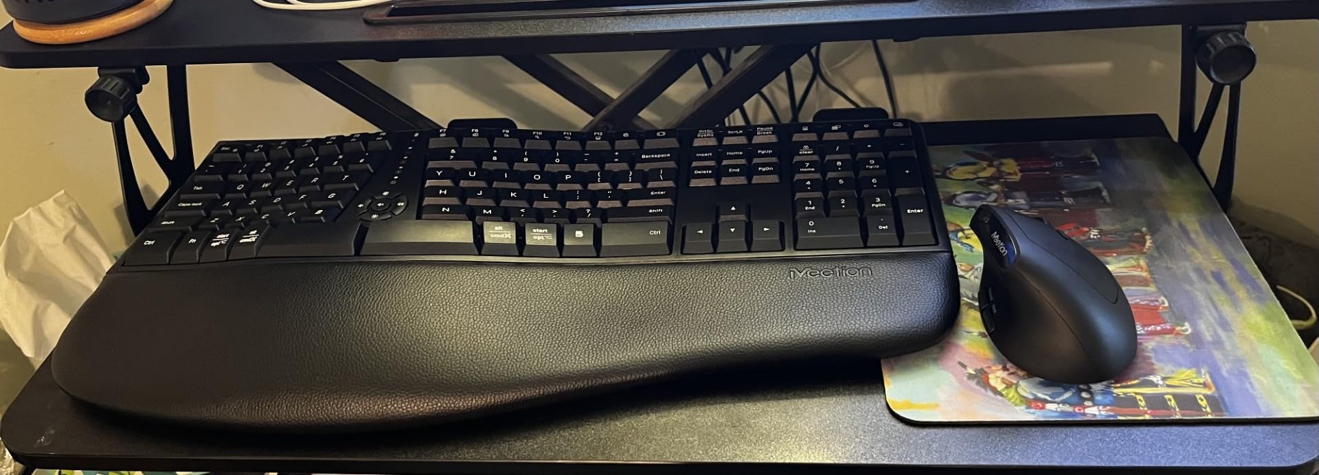 MEETION Ergonomic Keyboard and Mouse, Wireless Keyboard with Vertical Mouse, Split Curved Keyboard with Wrist Rest, Natural Typing USB Receiver Rechargeable Full Size, Windows/Mac/PC/Laptop, Large customer photo 1