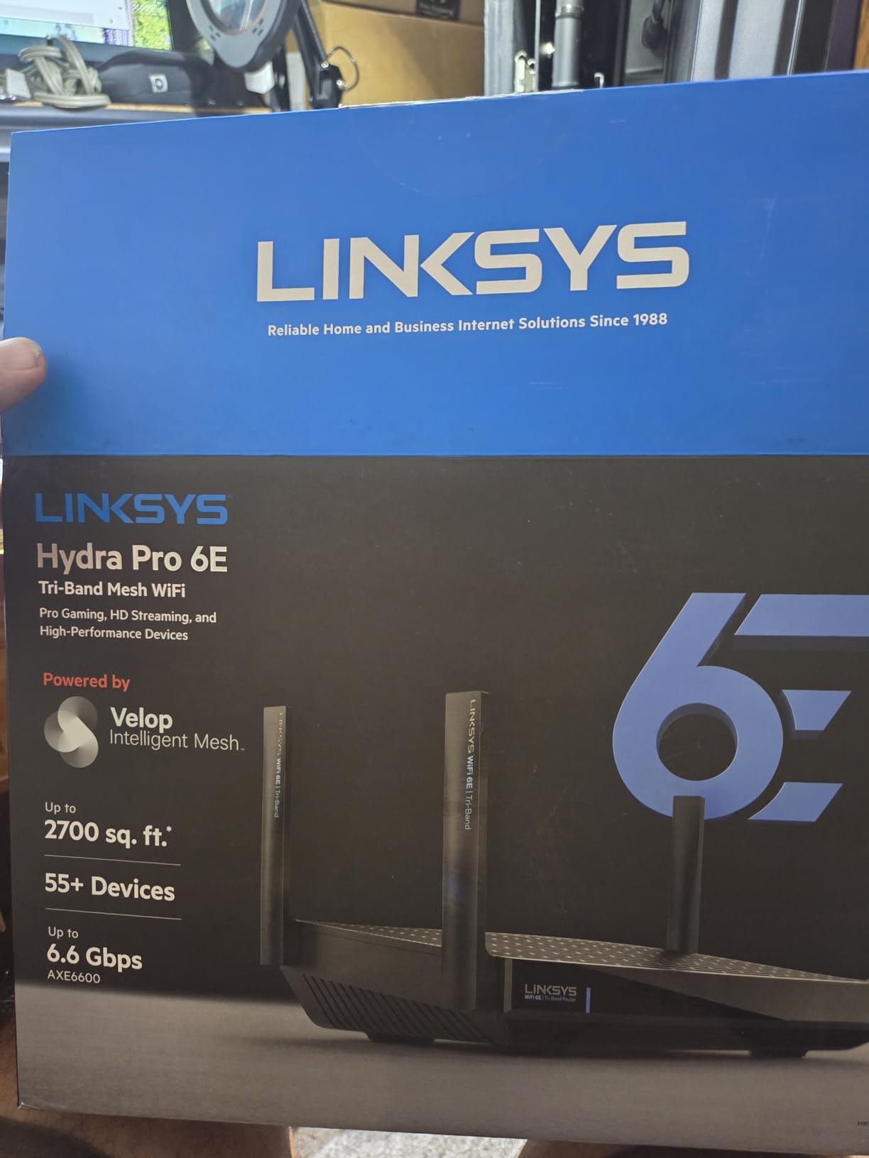 Linksys Mesh WiFi Hydra Pro 6E Tri-Band Router High-Speed Axe Router for Streaming & Gaming, Speeds up to (AXE6600) 6.6Gbps - MR7500/MR75WH (Renewed) customer photo 2
