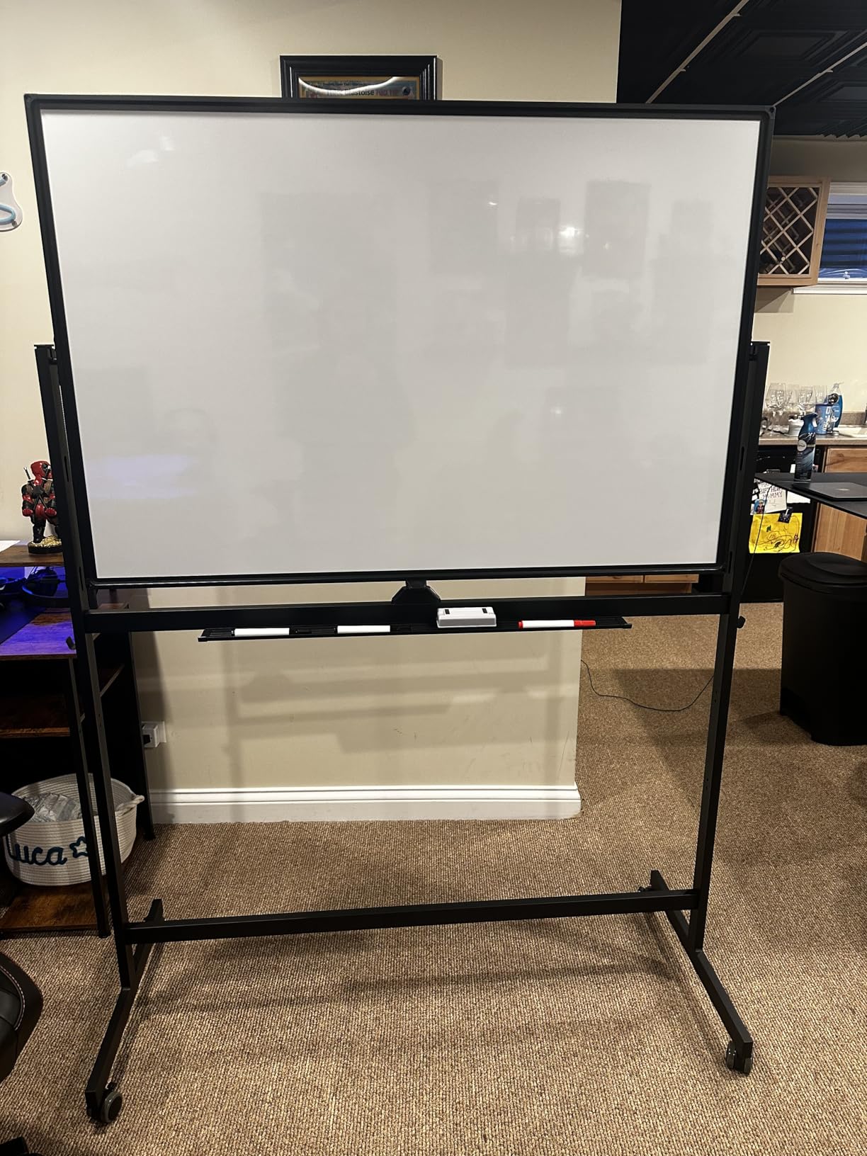 TSJ OFFICE Large Rolling Whiteboard - Dry Erase Magnetic 48 x 32 Inches White Board Height Adjust Double Sides Mobile Portable Easel on Wheels customer photo 2