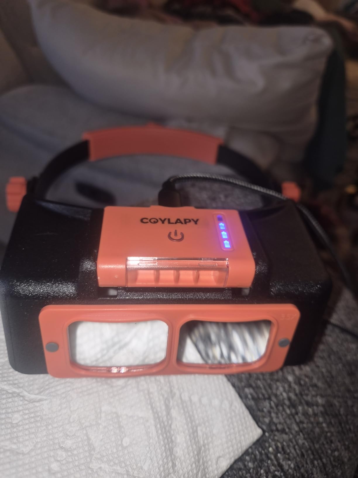 Headband Magnifier with Light, Rechargeable Magnifying Glasses for Close Work, 1.5X - 3.5X Magnify Headset with 4 Lenses, Jewelers Magnifying Glass Loupe Visor for Repair, Crafts, Hobby customer photo 1