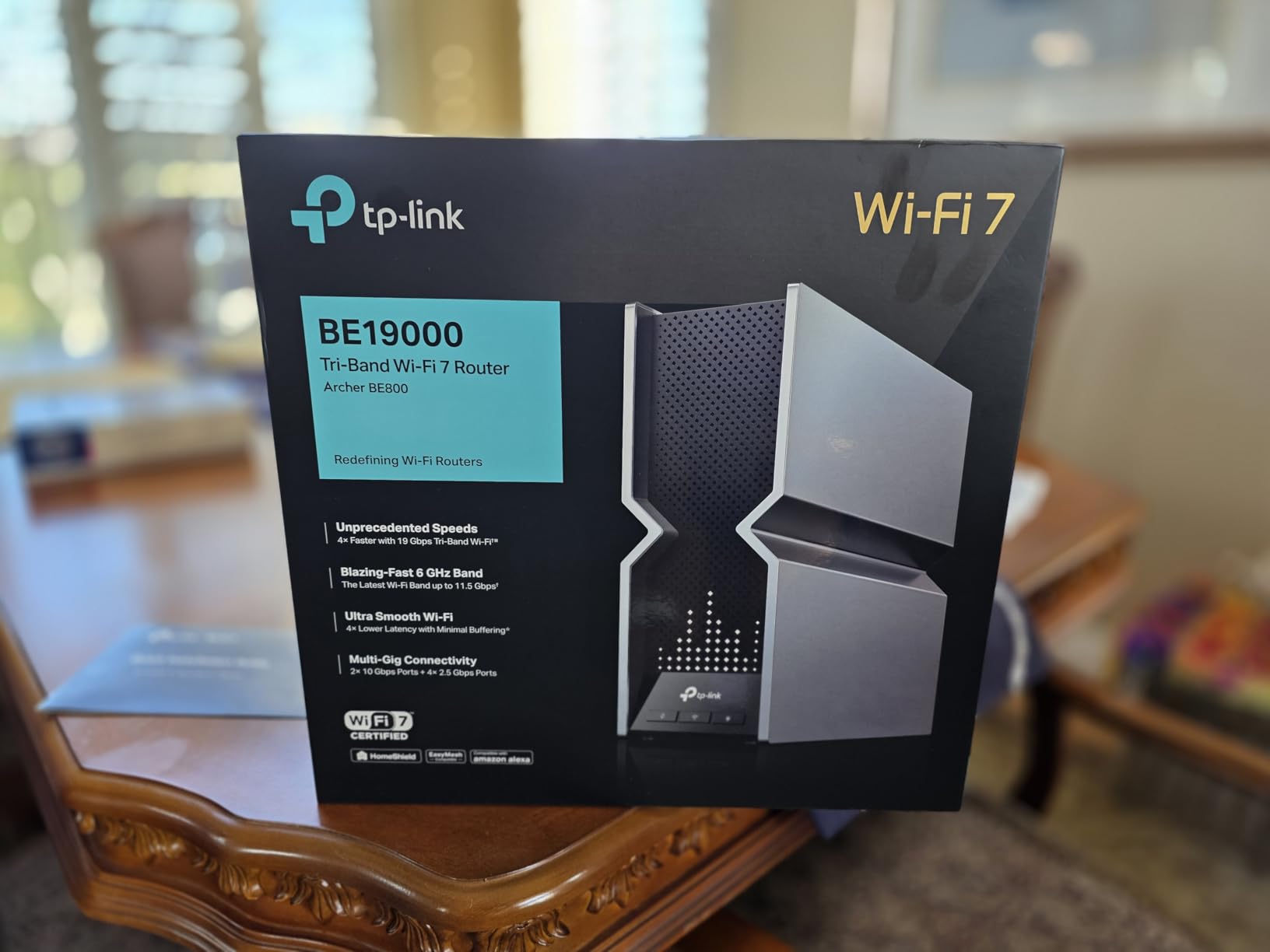 TP-Link Tri-Band BE19000 WiFi 7 Router (Archer BE800) | 12-Stream 19 Gbps | 2x10G + 4x2.5G Ports | LED Screen, 8 High-Performance Antennas | VPN, Easy Mesh, HomeShield, Private IoT, Free Expert Help customer photo 2