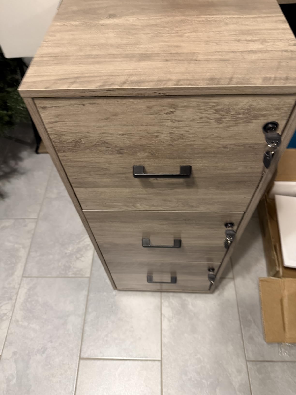 VINGLI 2 Drawer File Cabinet with Lock, Wood Rustic Gray Filing Cabinet for Letter Size File Folders with Tabs, Under Desk Rolling File Cabinets for Home Office, Mobile File Organization Printer Stand customer photo 1