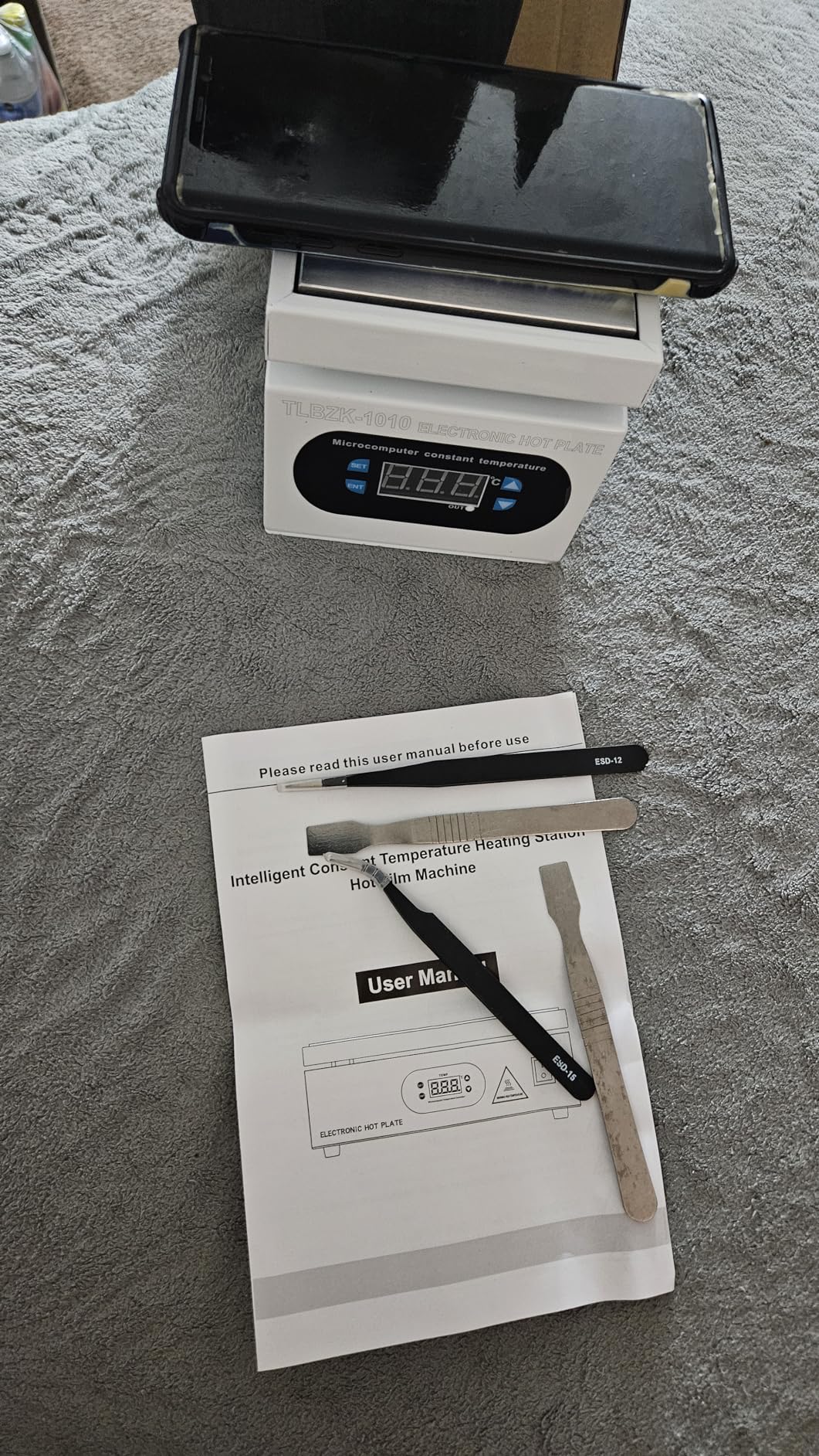 350W 110V Soldering Station Hot Plate, LED Microcomputer Electric Preheat Rework Heater Lab (100X100mm) customer photo 2