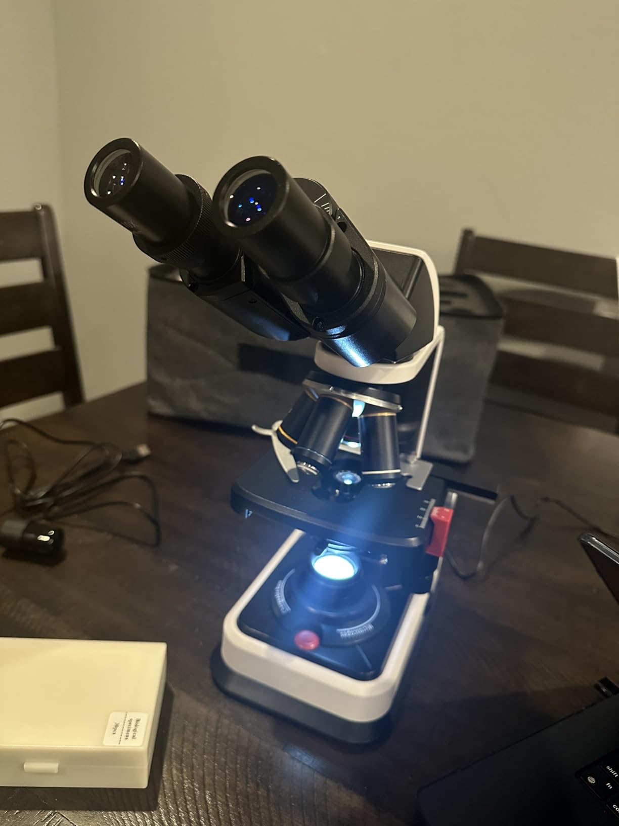 Compound Microscope, 40X-2500X, WF10x and WF25x eyepieces, Dual LED Lighting and Two-Layer Mechanical Stage, Microscope for Adults customer photo 1