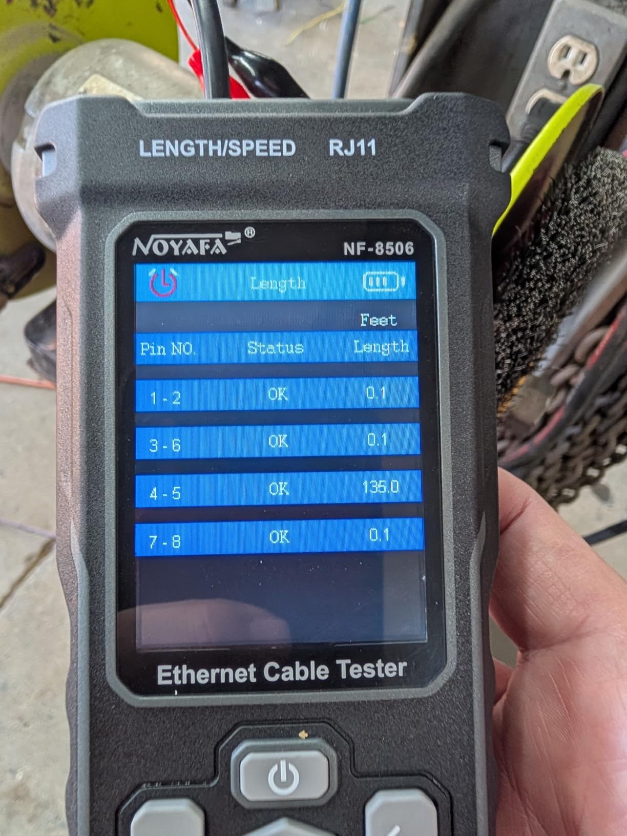 NOYAFA NF-8506 Network Cable Tester with IP Scan, CAT5 CAT6 Ethernet Cable Tester, PoE PingTest, Network Rate Test, Port Flashing, Network Tester Cable Toner for RJ11 RJ45 customer photo 2
