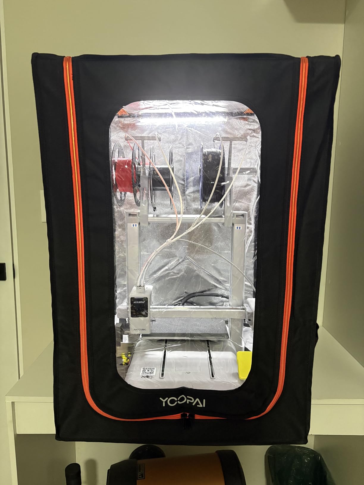 3D Printer Enclosure with LED Lighting, Fireproof Dustproof Tent Constant Temperature Protective Cover for Creality Ender 3 V3 SE/KE/Ender 3/Ender 3 Pro/Ender 3V2/Ender 3S1/Neo/Anycubic Elegoo, Medium customer photo 2