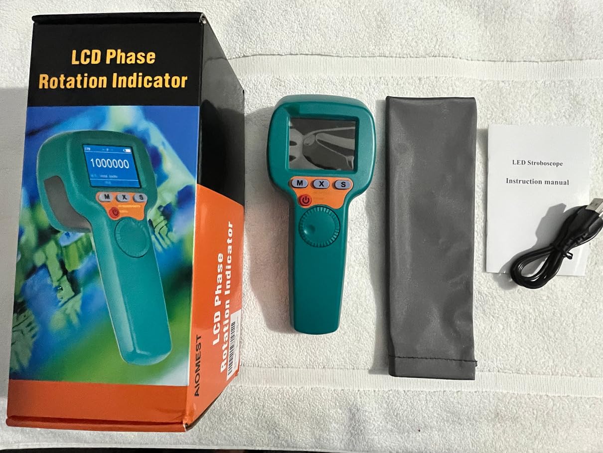 Digital LED Stroboscope High Illuminance 1500LUX Measuring 60~999,999 RPM/Hz,Non-Contact Tachometer Adjustable Strobe Light Timing Speedometer Rechargeable for HVAC Motor Engine Speed Tester customer photo 1