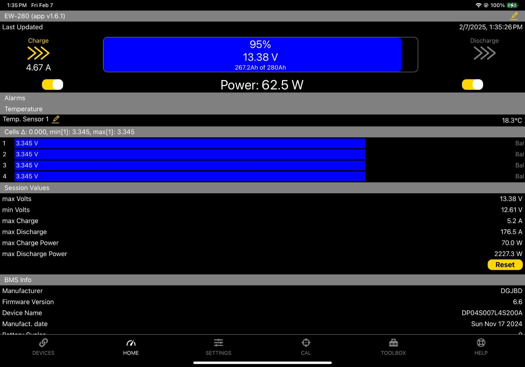 ECO-WORTHY 3584Wh 12V 280Ah LiFePO4 RV Battery w/Bluetooth & Low Temp Cutoff - Built-in 200A BMS customer photo 2