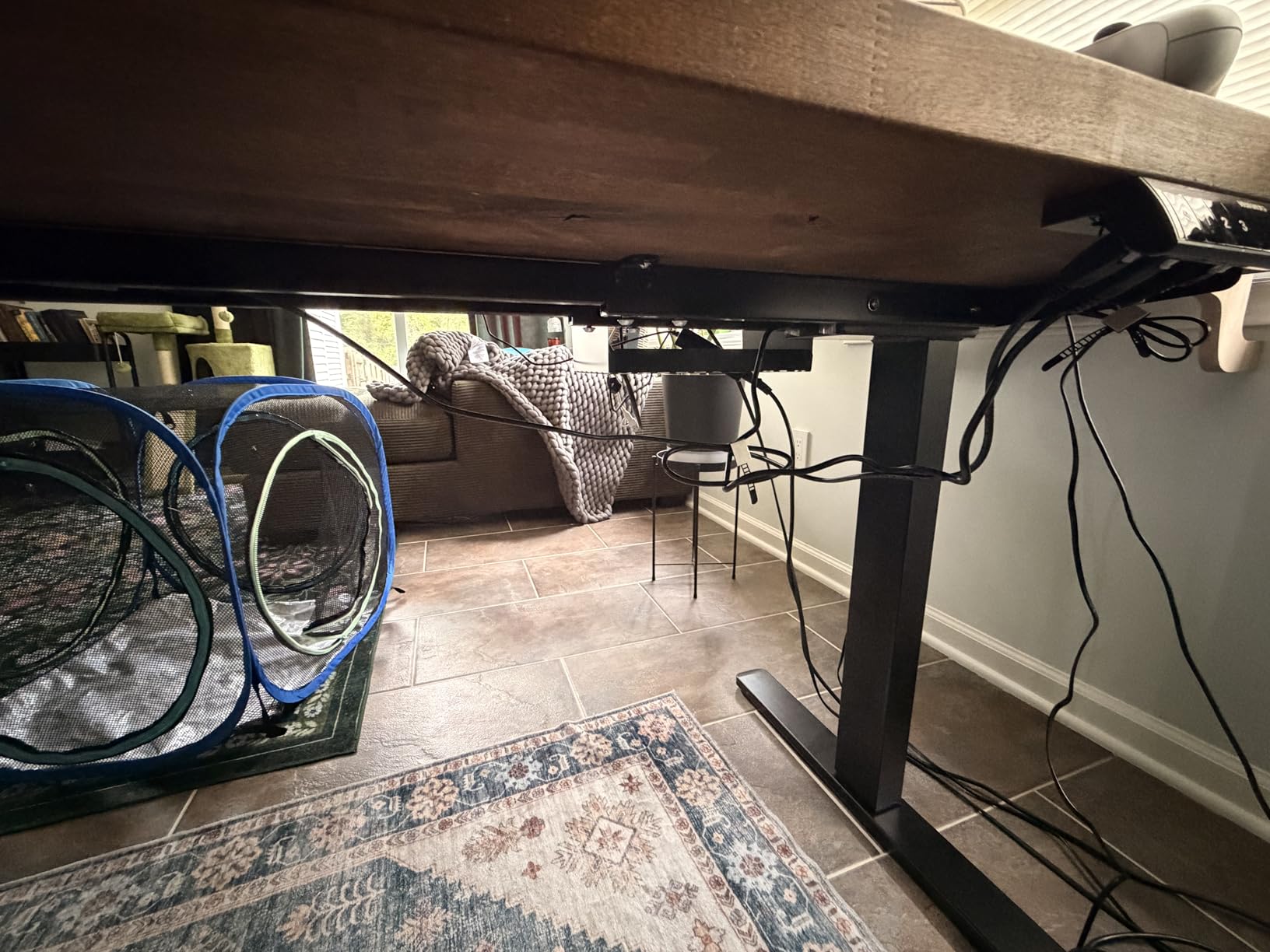 HUANUO Electric Standing Desks Frame with 265 lbs Dual Motor, Thick T-Shaped Desk Legs Made of Automotive Grade Steel, for Max 90